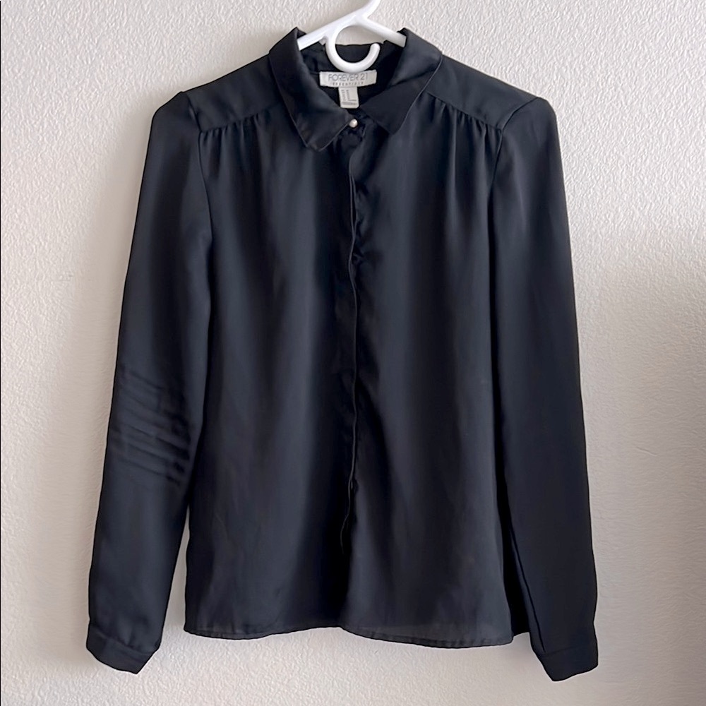 FREE w/ PURCHASE -  Black Long Sleeve Blouse